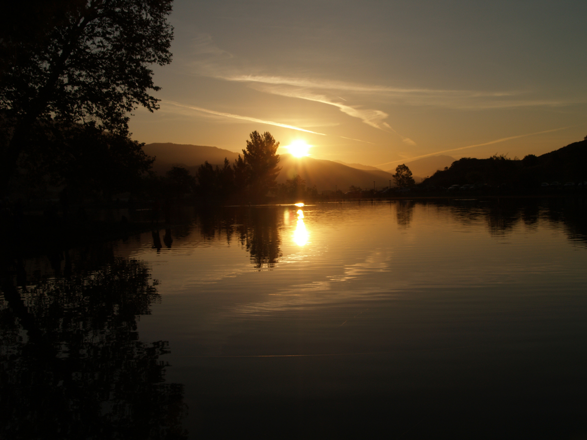 Sunrise over a lake