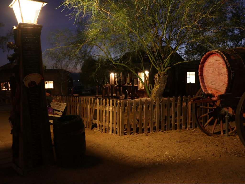 Calico at night during Halloween