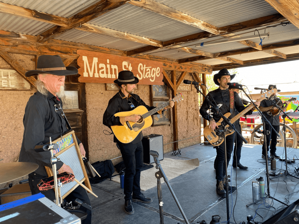 The Storytellers band, group of musicians onstage at Calico Ghost Town.