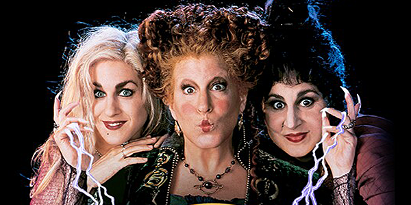 Better Midler, Kathy Najimy and Sarah Jessica Parker in the movie Hocus Pocus.