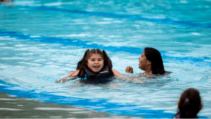 Small girls in the pool at Glen Helen Regional Park.