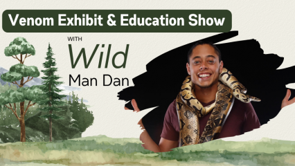 A man with a boa constrictor around his neck.